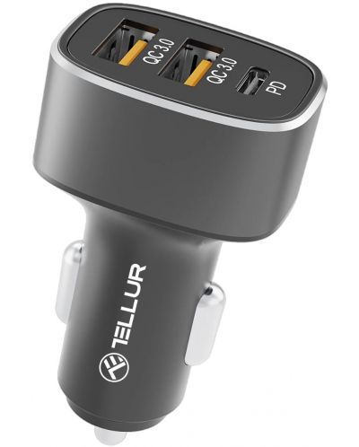 Зарядно за кола Tellur - TLL151281, USB-A/C, 56W, черно - 1