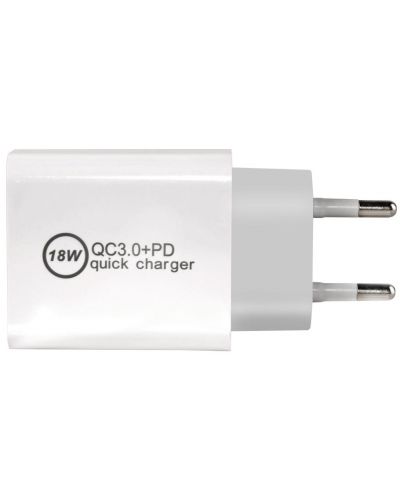 Зарядно устройство Makki - PQ18W-WH FC, USB-A/C, 18W, бяло - 4