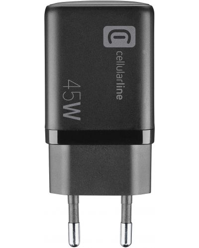 Зарядно устройство Cellularline - Multipower PD GaN, USB-A/C, 45W, черно - 3