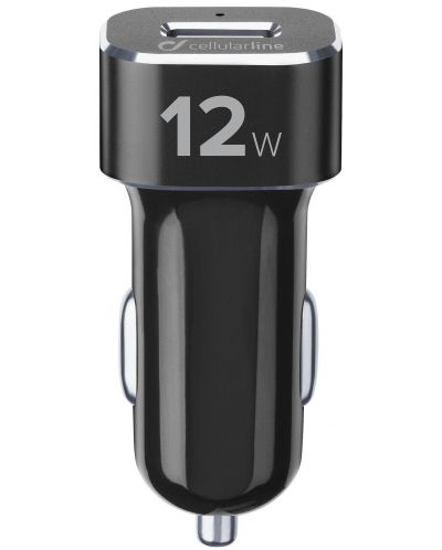 Зарядно за кола Cellularline - Tetra Force, USB-A, 12W, черен - 1