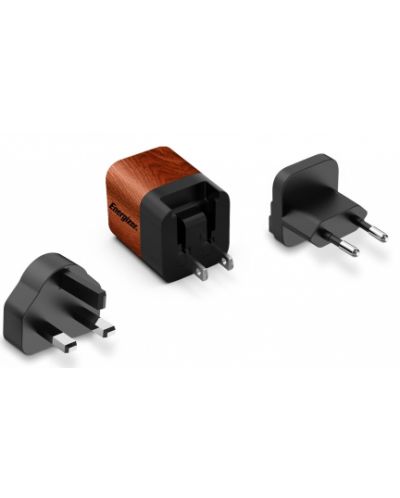 Зарядно устройство Energizer - A20MUWO, USB-C, EU/UK/US, 20W, кафявo - 2
