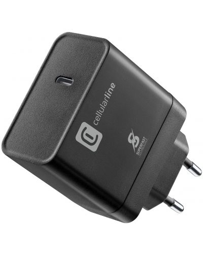 Зарядно устройство Cellularline - Power Delivery, USB-C, 65W, черно - 1