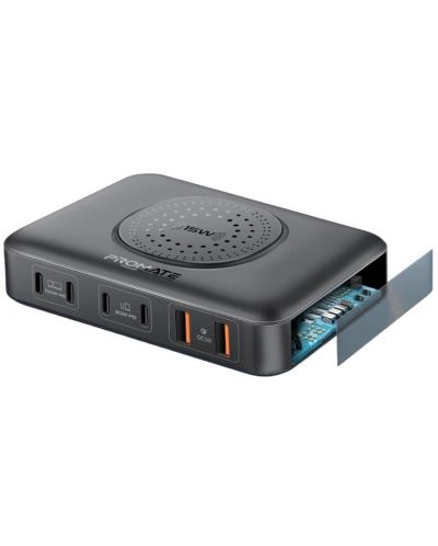 Зарядна станция ProMate - PowerBase-GAN Fast, USB-A/C, 100W, черна - 2