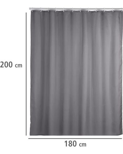 Завеса за баня Wenko - 180 х 200 cm, антибактериална, сива - 2