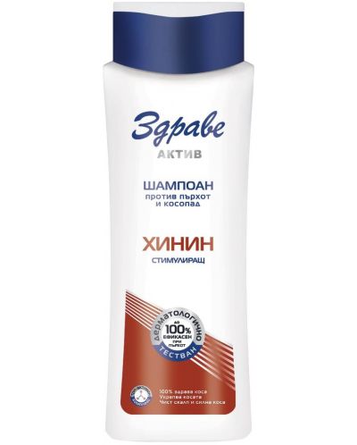 Здраве Актив Шампоан с хинин, 390 ml - 1