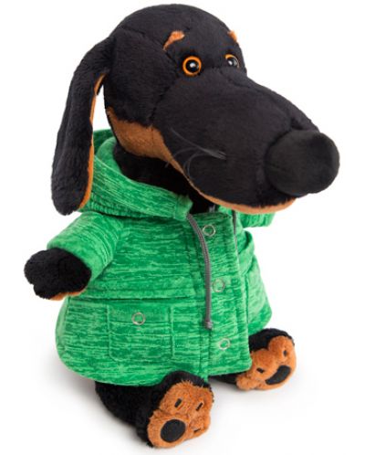 Плюшена играчка Budi Basa - Кученце Ваксон, със зелено яке, 29 cm - 1