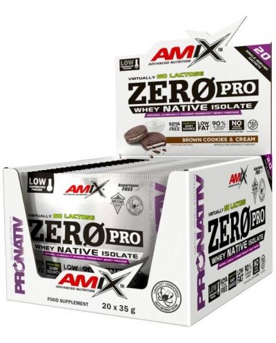 Zero Pro Sachets Box, курабийки с крем, 20 сашета x 35 g, Amix - 1
