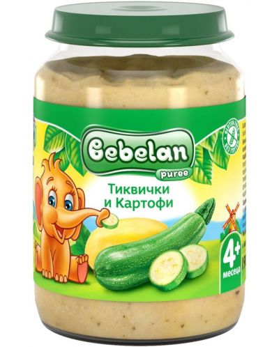 Зеленчуково пюре Bebelan Puree - Тиквички с картофи, 190 g - 1