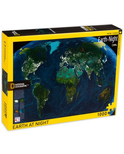 Пъзел New York Puzzle от 1000 части - Земята през нощта - 2