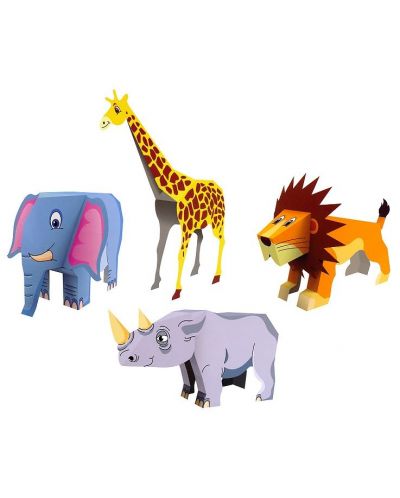 Животните на Африка – 4 в 1 – 3D хартиен модел за сглобяване - 2
