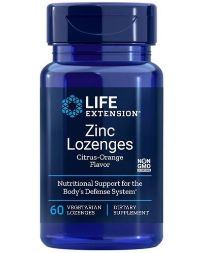 Zinc Lozenges, 60 веге таблетки за смучене, Life Extension - 1