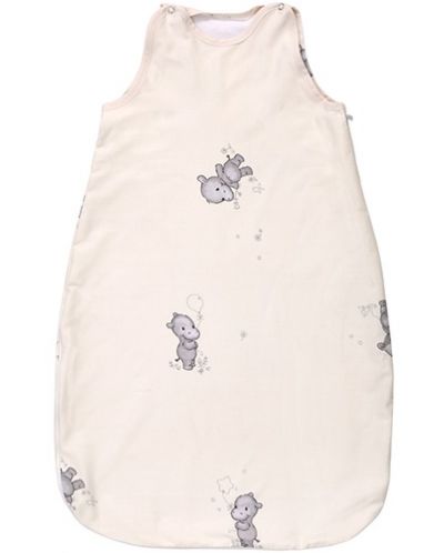 Зимен спален чувал Lorelli - 95 cm, 2.5 tog, Ранфорс, Happy Hippo, екрю