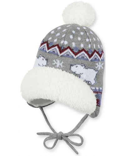 Зимна плетена бебешка шапка Sterntaler - Мечета,  47 сm,  9-12 м - 1