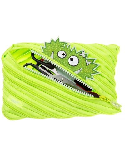 Ученически несесер Zipit - Говорещо чудовище, голям, светлозелен - 1