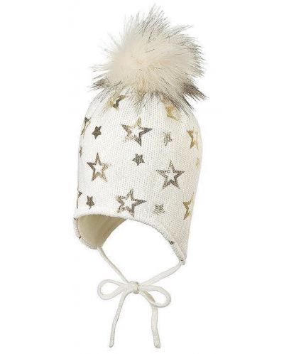 Зимна бебешка с пискюл Sterntaler - Със звезди, 45 cm, 6-9 месеца - 1