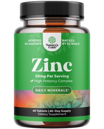 Zinc, 50 mg, 60 таблетки, Nature's Craft - 1