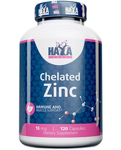 Zinc, 15 mg, 120 капсули, Haya Labs - 1