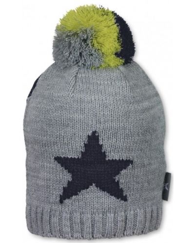 Зимна детска шапка с помпон Sterntaler - Звезда, 51 cm, 18-24 месеца - 2