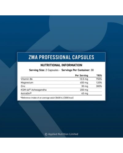 ZMA-Pro, 60 капсули, Applied Nutrition - 2
