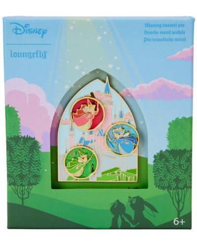 Значка Loungefly Disney: Sleeping Beauty - Aurora Castle & Fairies (Collector's Box) - 1