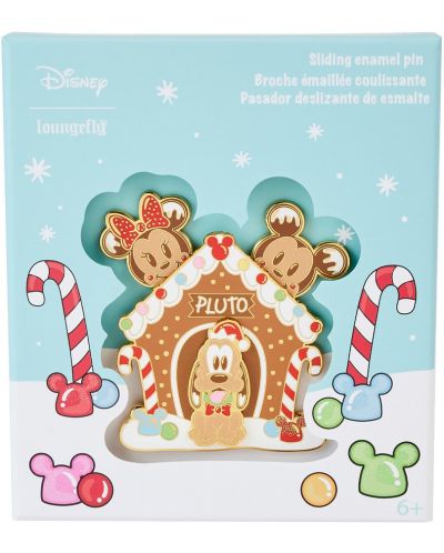 Значка Loungefly Disney: Mickey and Friends - Gingerbread Pluto House - 3