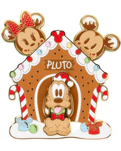 Значка Loungefly Disney: Mickey and Friends - Gingerbread Pluto House - 1
