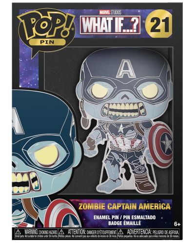 Значка Funko POP! Marvel: What If…? - Zombie Captain America (Glows in the Dark) #21 - 3