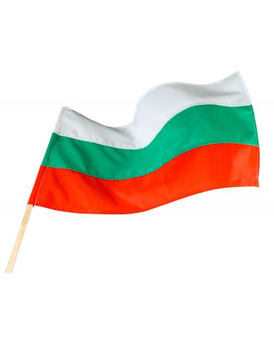 Знаме на България с дървена дръжка - 40 х 66 cm - 1