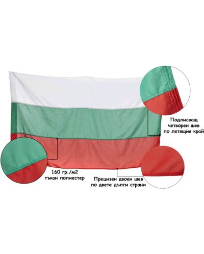 Знаме на България за външни условия - 70 х 120 cm - 2
