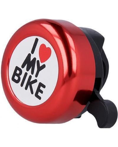 Звънец за велосипед Forever - I love my bike, червен - 1