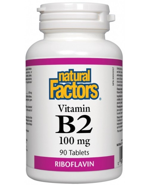 Vitamin B2, 100 mg, 90 таблетки, Natural Factors Ozone.bg