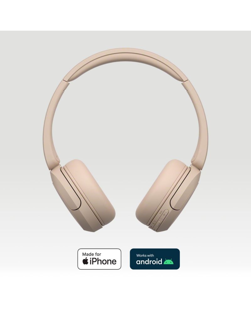Безжични слушалки с микрофон Sony - WH-CH520, бежови | Ozone.bg