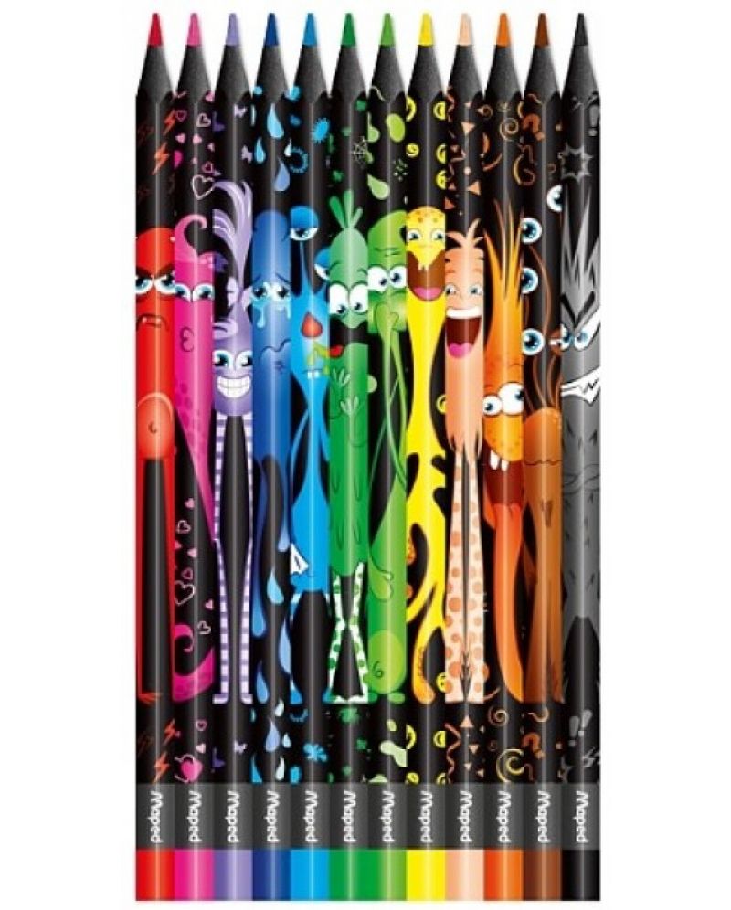Цветни моливи Maped Color Peps - Monster, 12 цвята | Ozone.bg