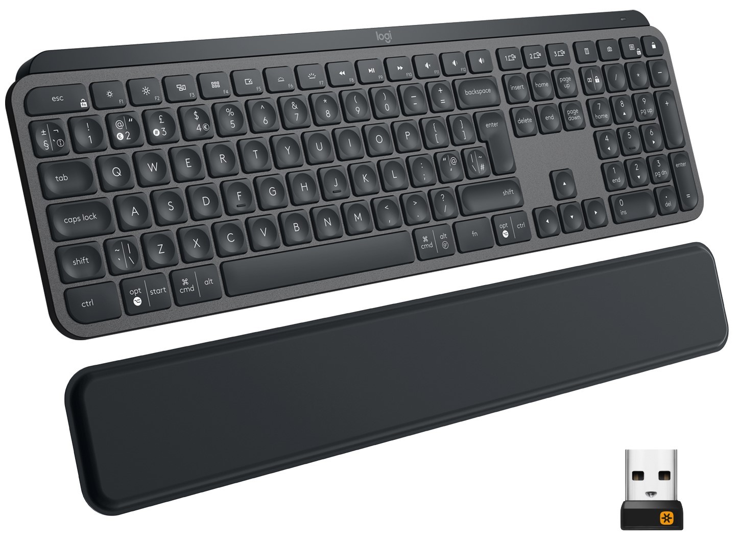 Безжична клавиатура Logitech - MX Keys palm rest, черна | Ozone.bg
