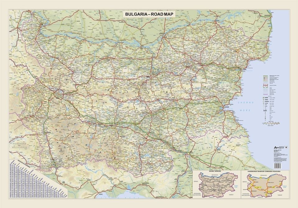 Bulgaria   Road Map 150 107 Atlasi 30 