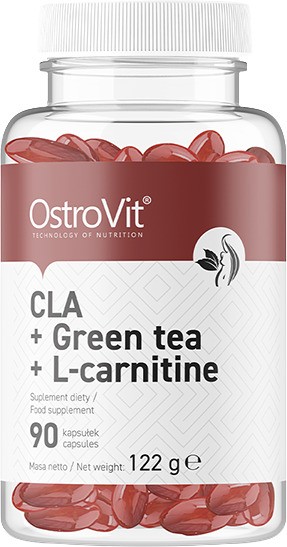 ostrovit cla green tea l carnitine CLA + Green Tea + L-Carnitine, 90 капсули, OstroVit