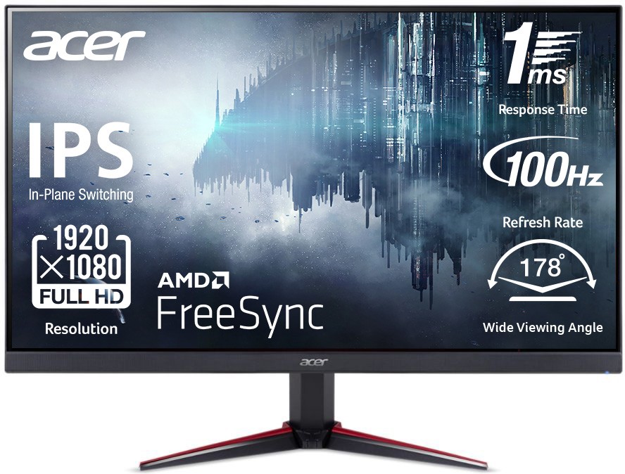 Гейминг монитор Acer - Nitro VG240YEbmiix, 23.8'', 100Hz, 1ms, FreeSync ...