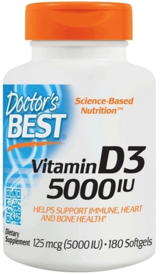 Vitamin D3 5000 IU, 180 капсули, Doctor's Best Ozone.bg
