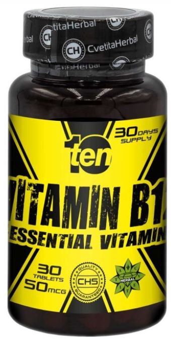 10/ten Vitamin B12, 30 таблетки, Cvetita Herbal | Ozone.bg