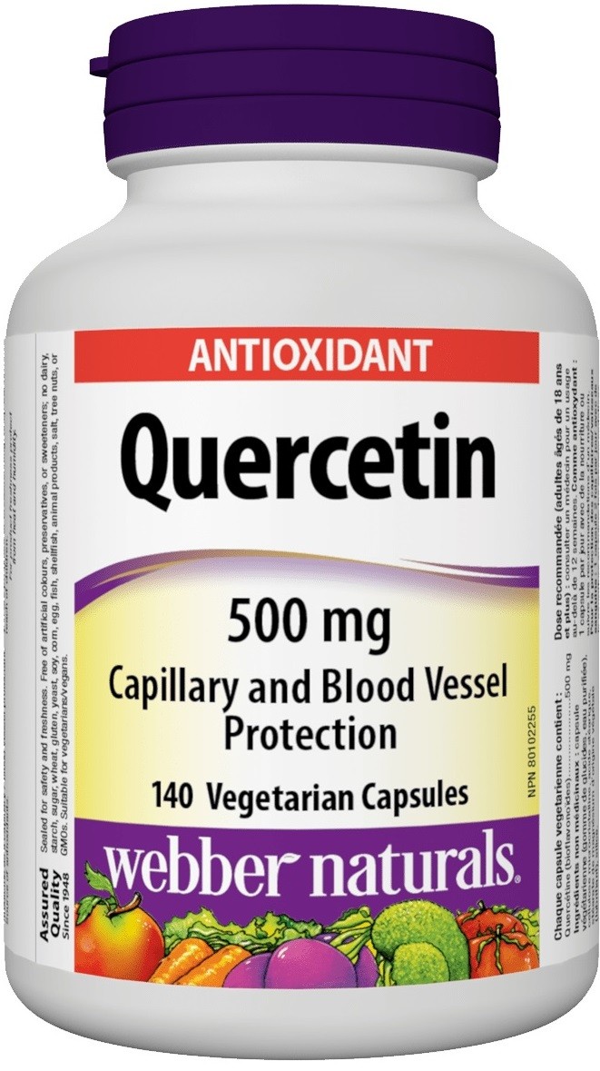 Quercetin, 500 mg, 140 капсули, Webber Naturals | Ozone.bg