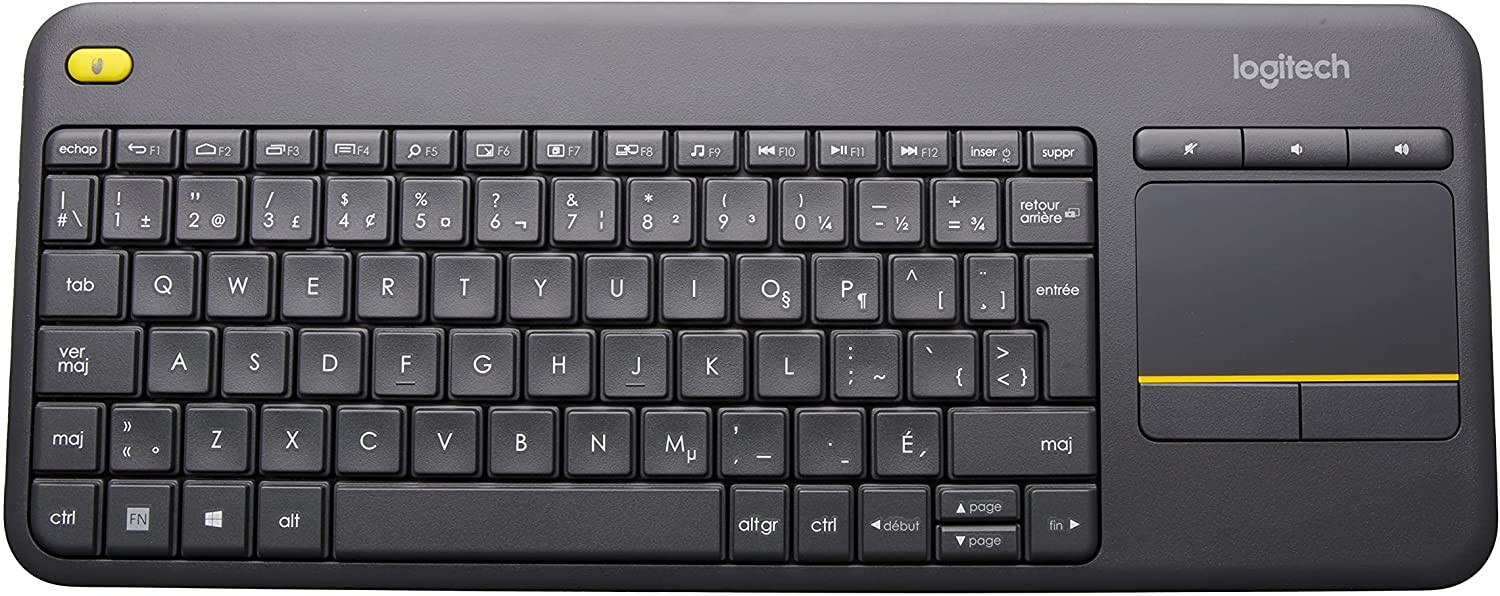 Клавиатура Logitech - K400 Plus Touch, безжична, черна | Ozone.bg
