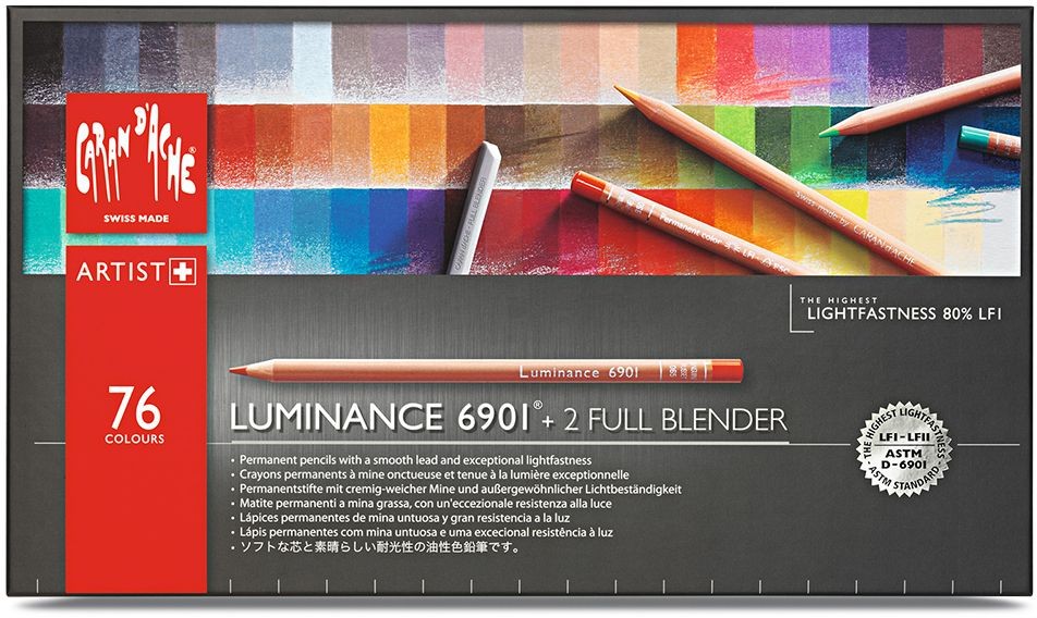 Комплект цветни моливи Caran d'Ache Luminance 6901 76 цвята Ozone.bg