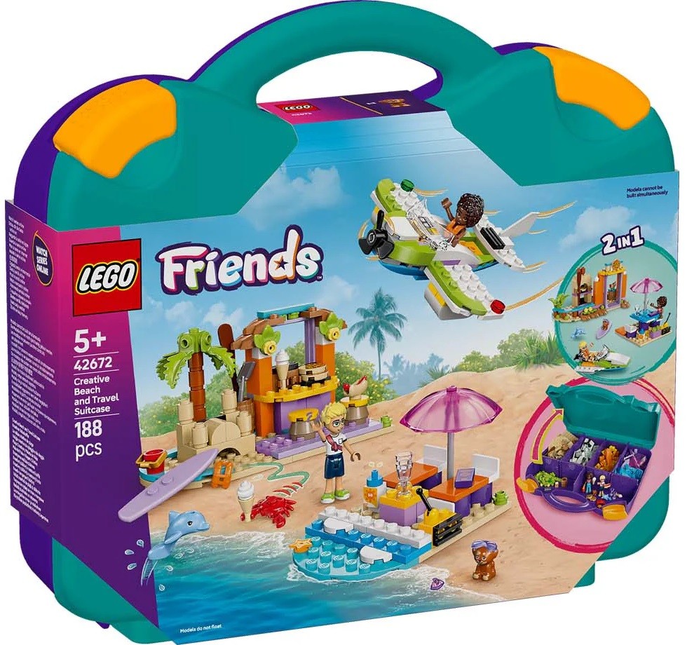 Конструктор LEGO Friends 2 в 1 - Творчески куфар за плаж и пътуване ...
