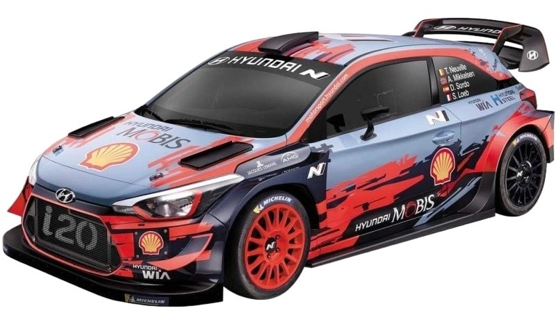 MONDO Motors 63669 Hyundai I 20 WRC Modèle en échelle 1 : 28, jusqu'à 8 km/h de Vitesse, Jouet pour Enfants, Multicolore