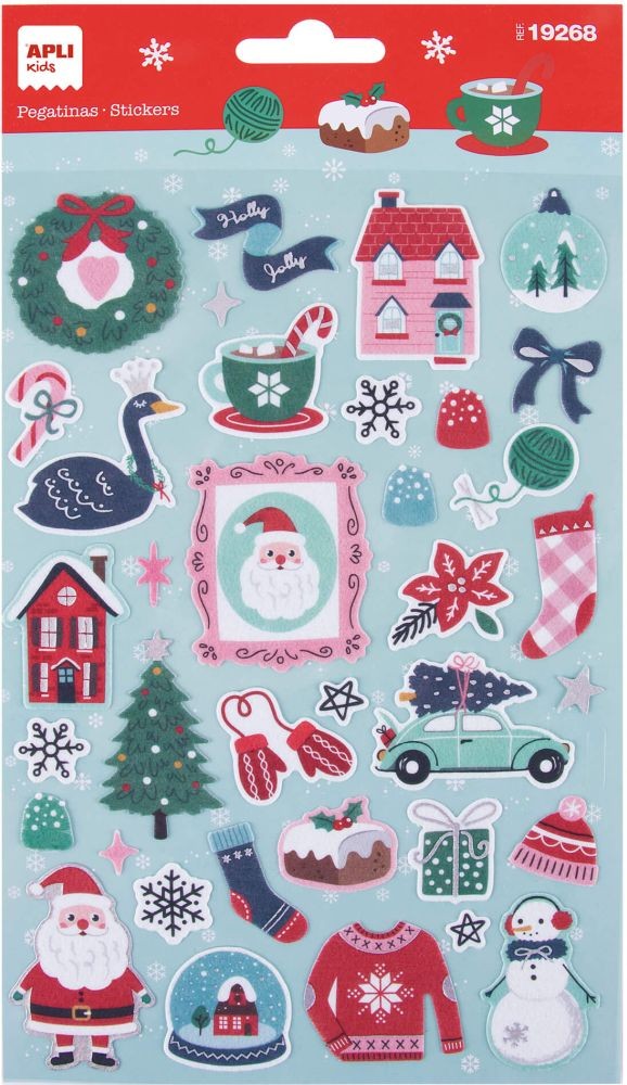 Koleda Sticker Коледни обемни стикери Apli Kids - Весела Коледа, 36 броя | Ozone.bg