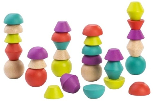 Miniland Eco Wooden Towering Beads set - 30pcs