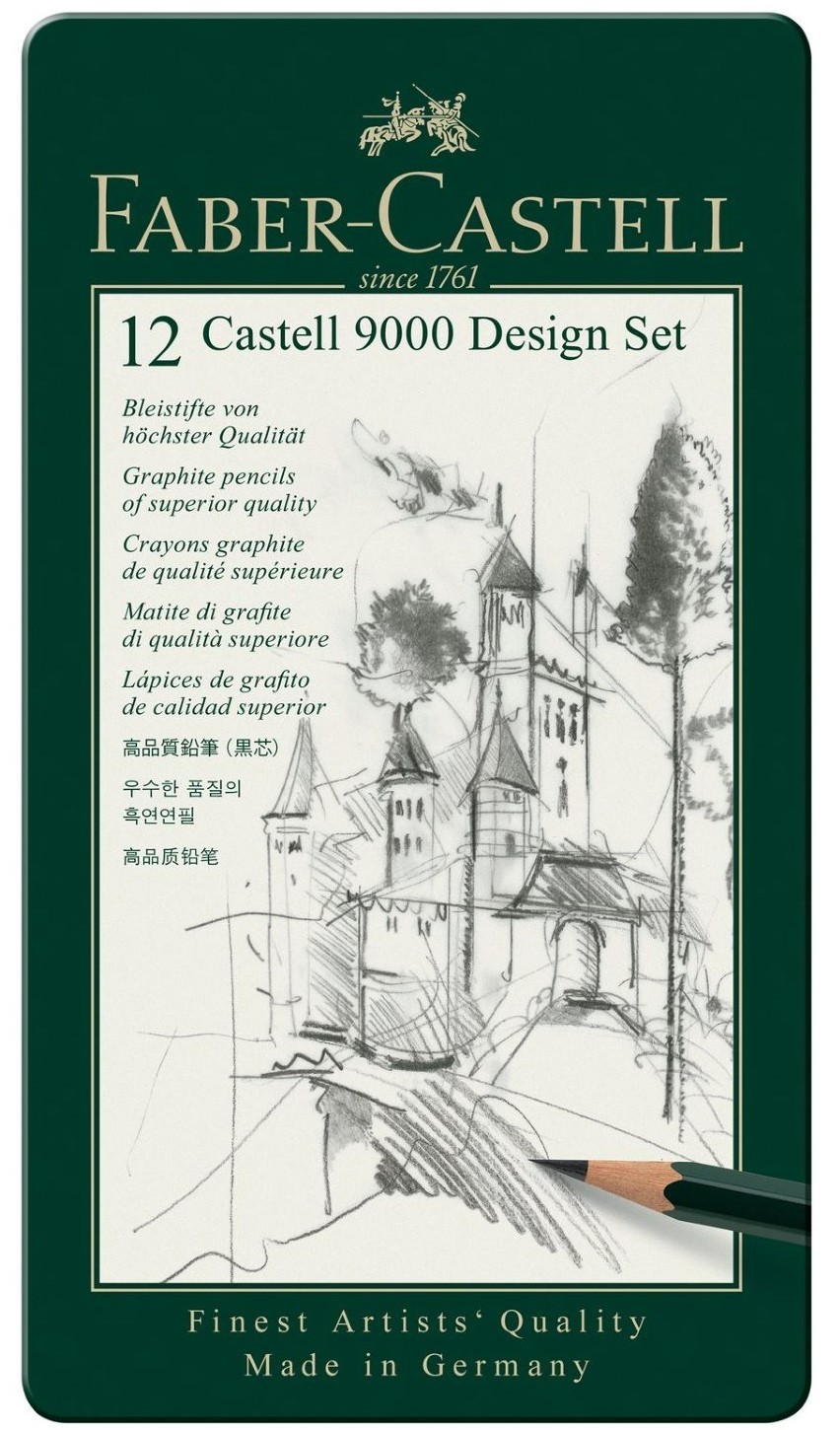 Faber-Castell Castell 9000 Kunst-Set – Grafitstifte & Kreiden In Verschiedenen Härtegraden | Für Skizzen, Schraffuren & Künstlerische Techniken