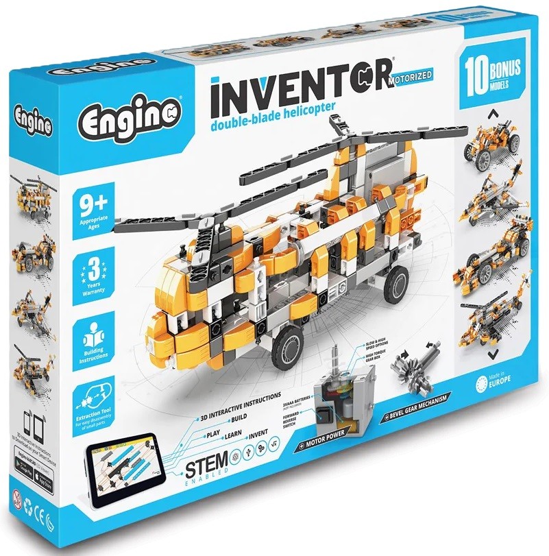 Конструктор 10 в 1 Engino Creative - Хеликоптер с електромотор ...