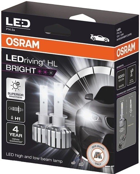 Osram LEDriving HL BRIGHT SB H1 LED fényszóró lámpa 2db/csomag Osram LEDriving HL BRIGHT SB H1 LED fényszóró lámpa 2db/csomag
