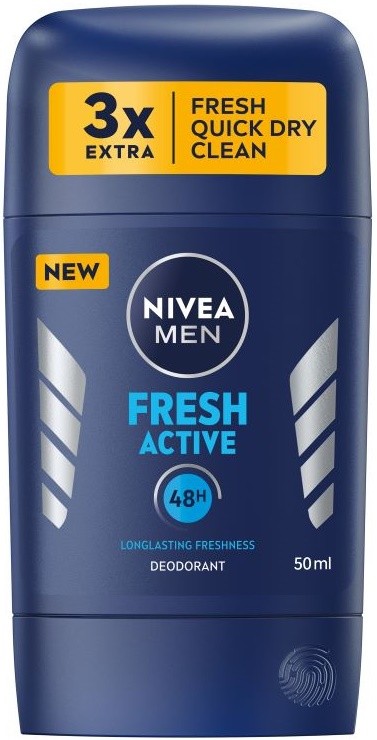 Nivea Men Стик против изпотяване Fresh Active, 50 ml | Ozone.bg